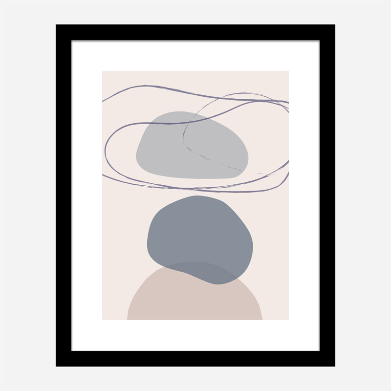 New Shapes Blue No 4 Art Print New Shapes Blue No 4 Art Print