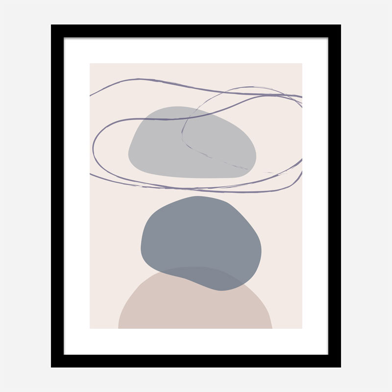 New Shapes Blue No 4 Art Print New Shapes Blue No 4 Art Print
