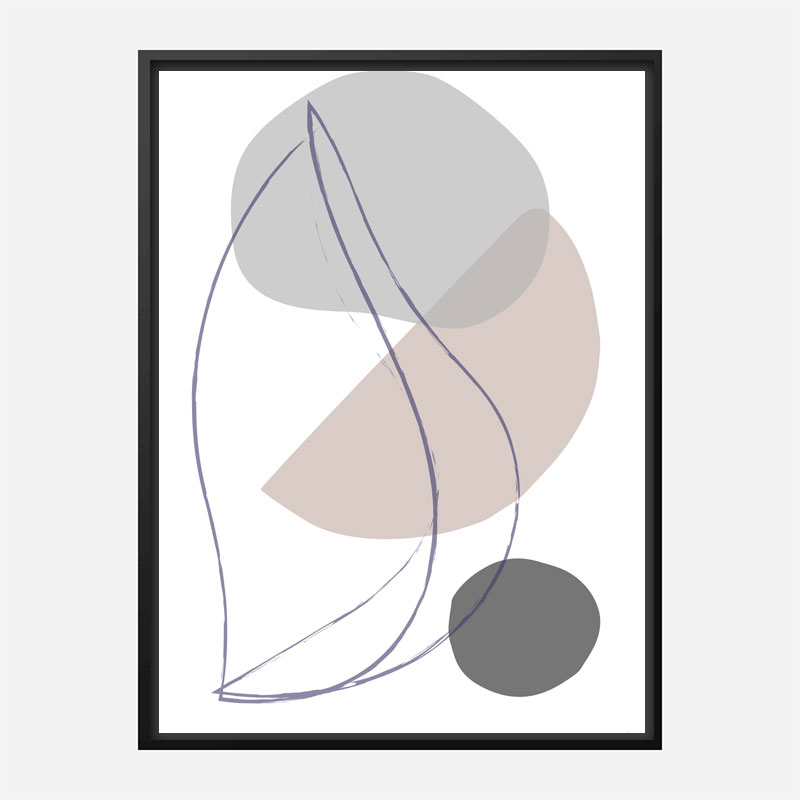 New Shapes Beige 1 Art Print