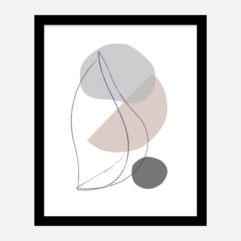 New Shapes Beige 1 Art Print