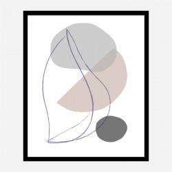 New Shapes Beige 1 Art Print