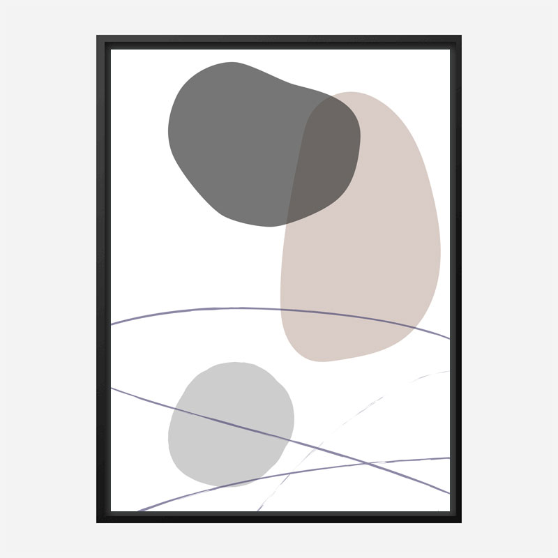 New Shapes Beige 3 Art Print