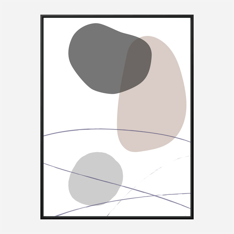 New Shapes Beige 3 Art Print