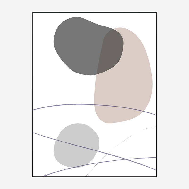 New Shapes Beige 3 Art Print