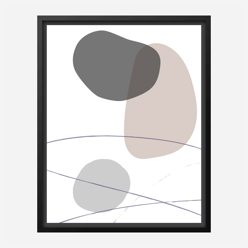 New Shapes Beige 3 Art Print