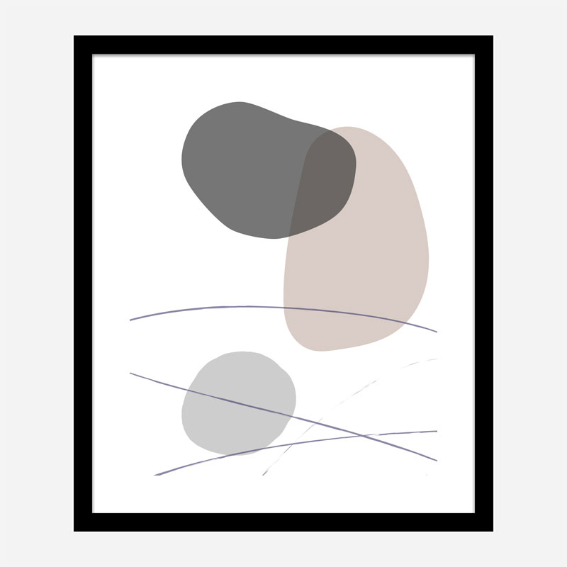 New Shapes Beige 3 Art Print