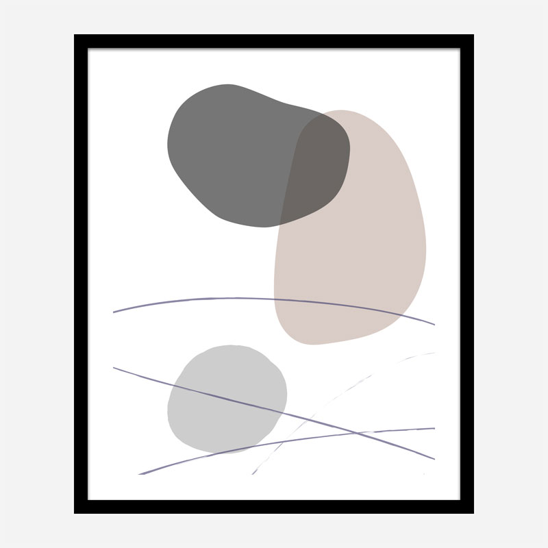 New Shapes Beige 3 Art Print