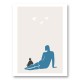 Woman and Cat Wall Art Print Woman and Cat Wall Art Print