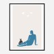 Woman and Cat Wall Art Print Woman and Cat Wall Art Print