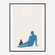 Woman and Cat Wall Art Print