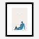 Woman and Cat Wall Art Print Woman and Cat Wall Art Print