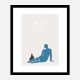 Woman and Cat Wall Art Print