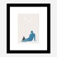 Woman and Cat Wall Art Print Woman and Cat Wall Art Print