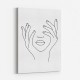 Face Hands Line Art Print