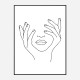 Face Hands Line Art Print