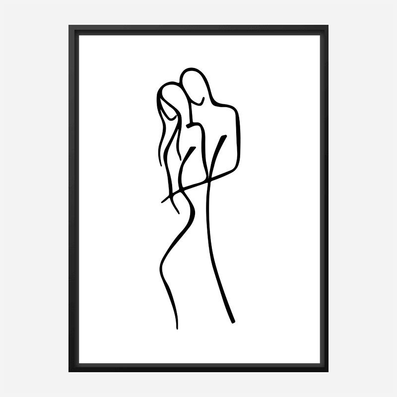 Lovers Line Art Print