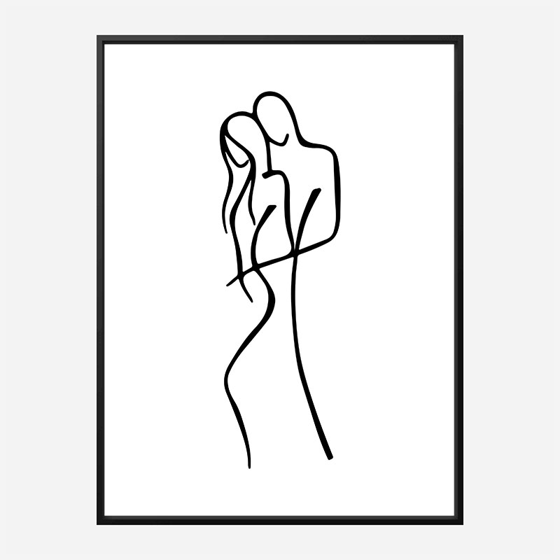 Lovers Line Art Print