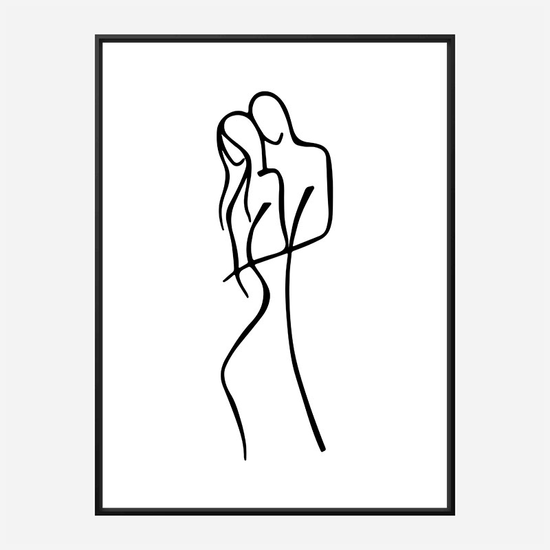 Lovers Line Art Print