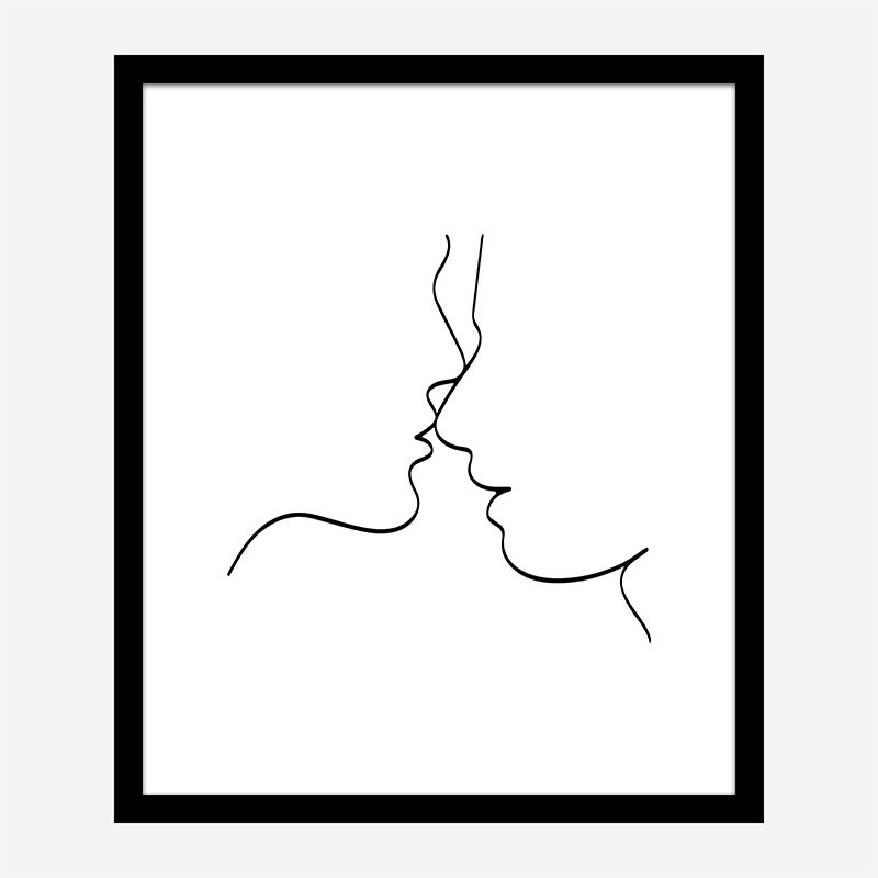 Nearly a Kiss Line Art Print