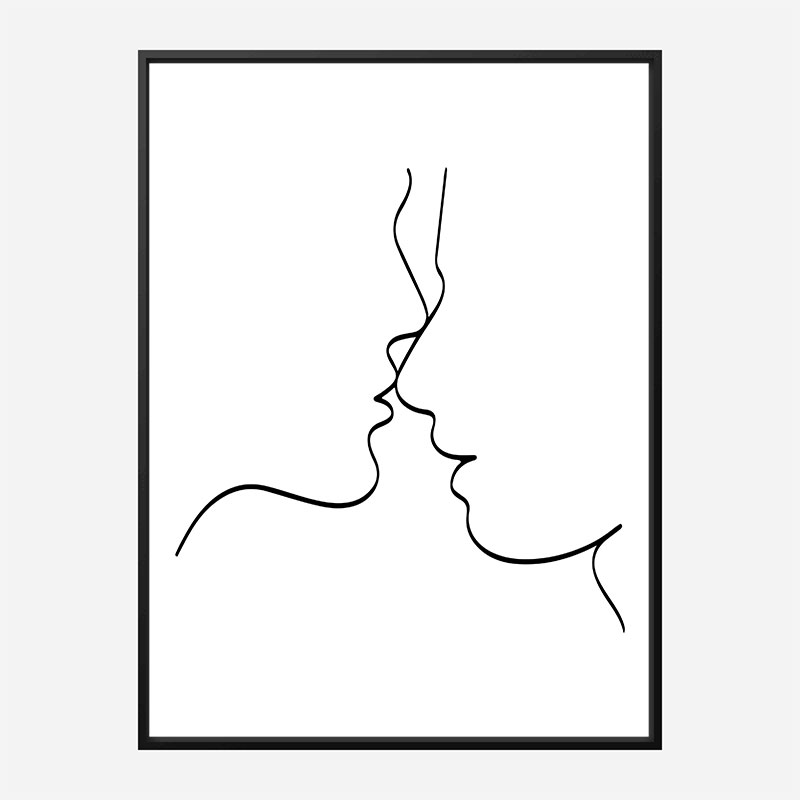 Nearly a Kiss Line Art Print