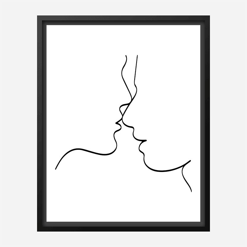 Nearly a Kiss Line Art Print