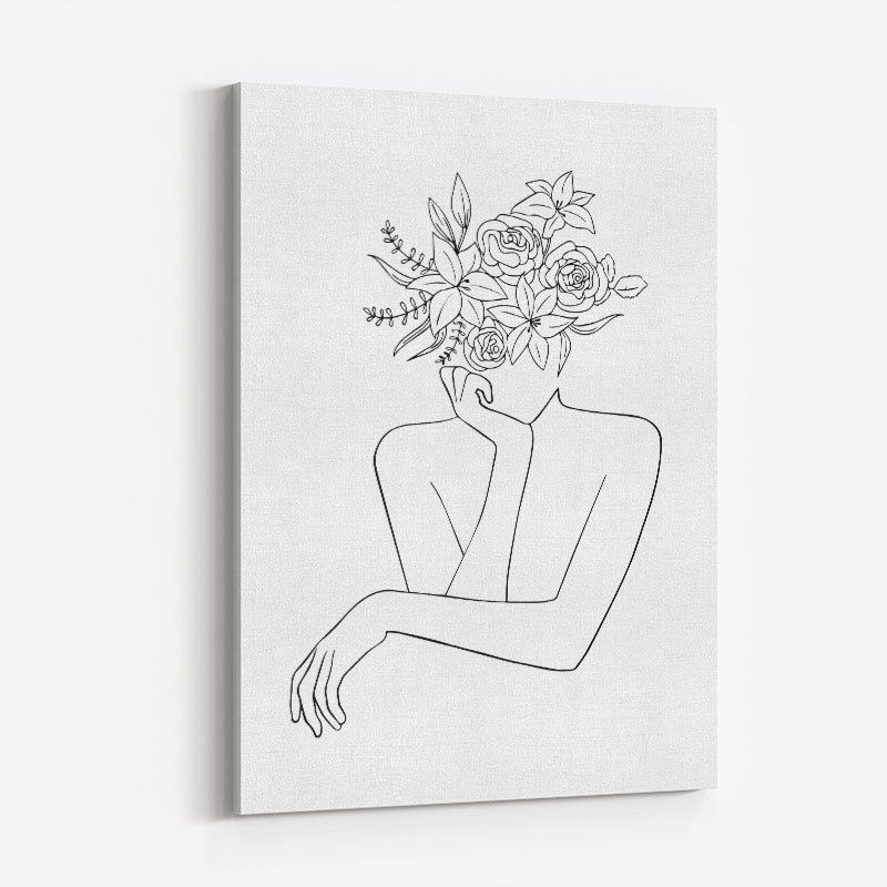 Flower Head Line Art Print Flower Head Line Art Print