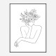 Flower Head Line Art Print Flower Head Line Art Print