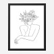 Flower Head Line Art Print Flower Head Line Art Print