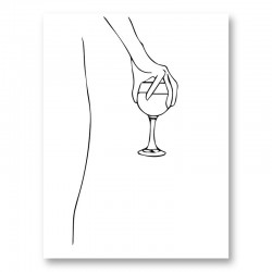 Wine Time Line Art Print