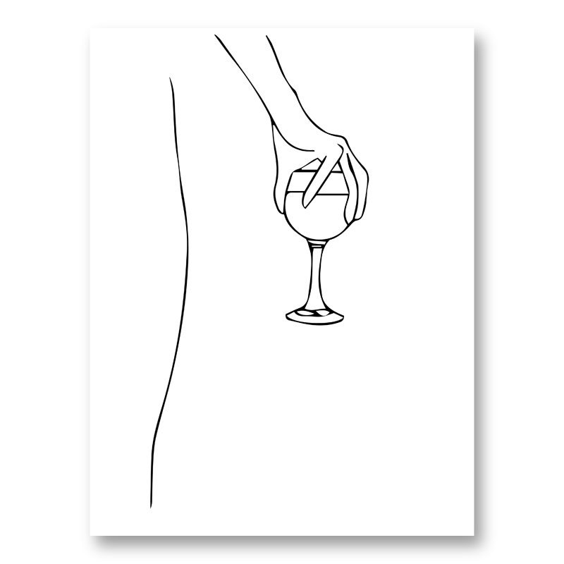 Wine Time Line Art Print