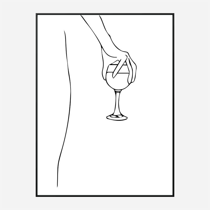 Wine Time Line Art Print