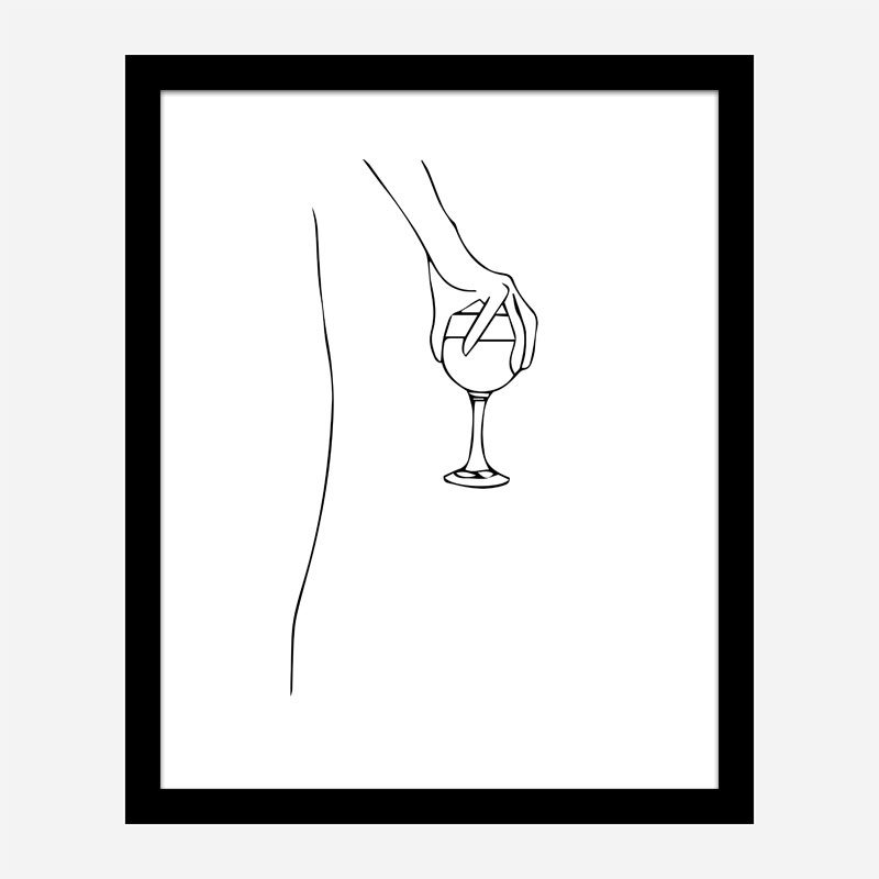 Wine Time Line Art Print