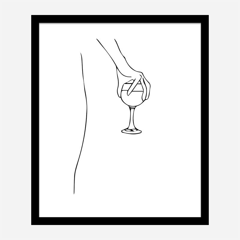 Wine Time Line Art Print