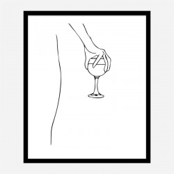 Wine Time Line Art Print