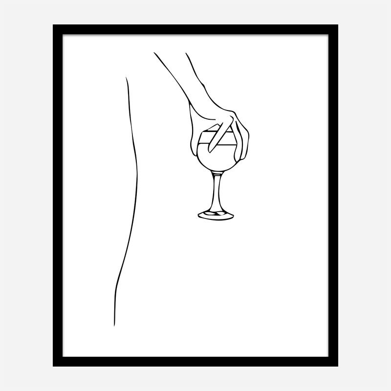 Wine Time Line Art Print