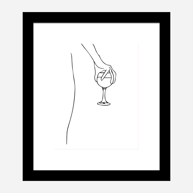 Wine Time Line Art Print