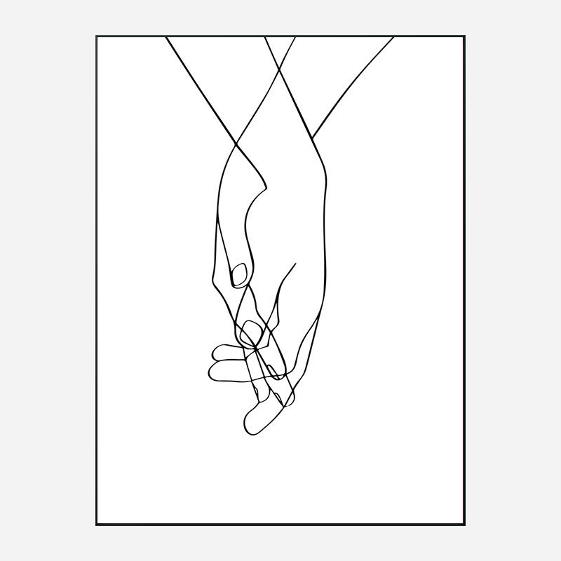 Hands Of Love Line Art Print Hands Of Love Line Art Print