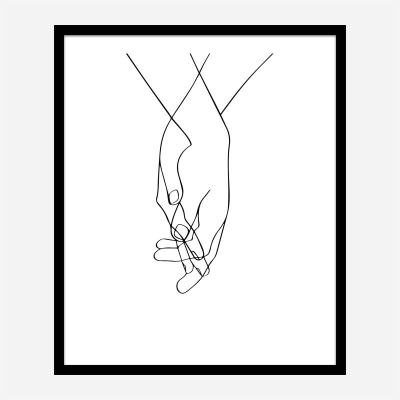 Hands Of Love Line Art Print Hands Of Love Line Art Print