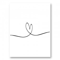 Love Heart Line Art Print