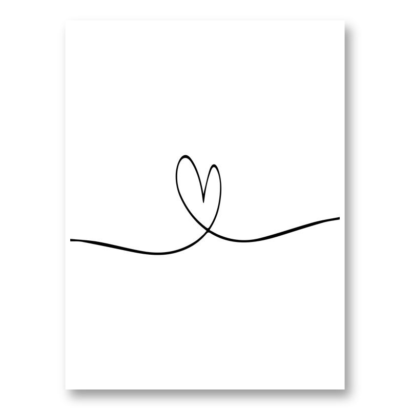 Love Heart Line Art Print