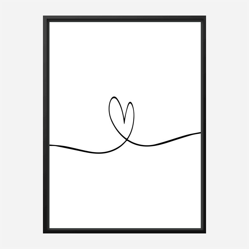 Love Heart Line Art Print