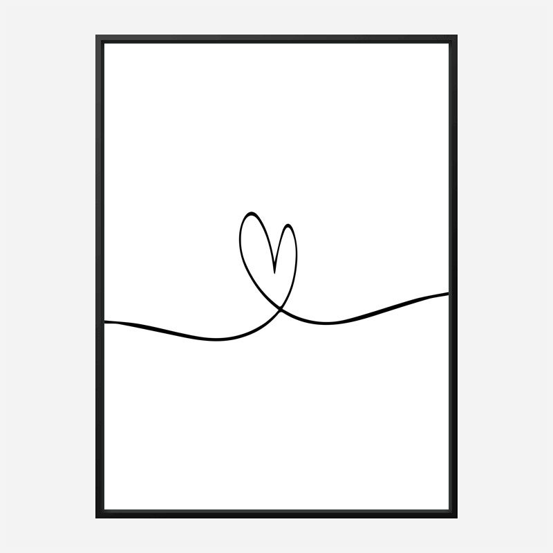 Love Heart Line Art Print