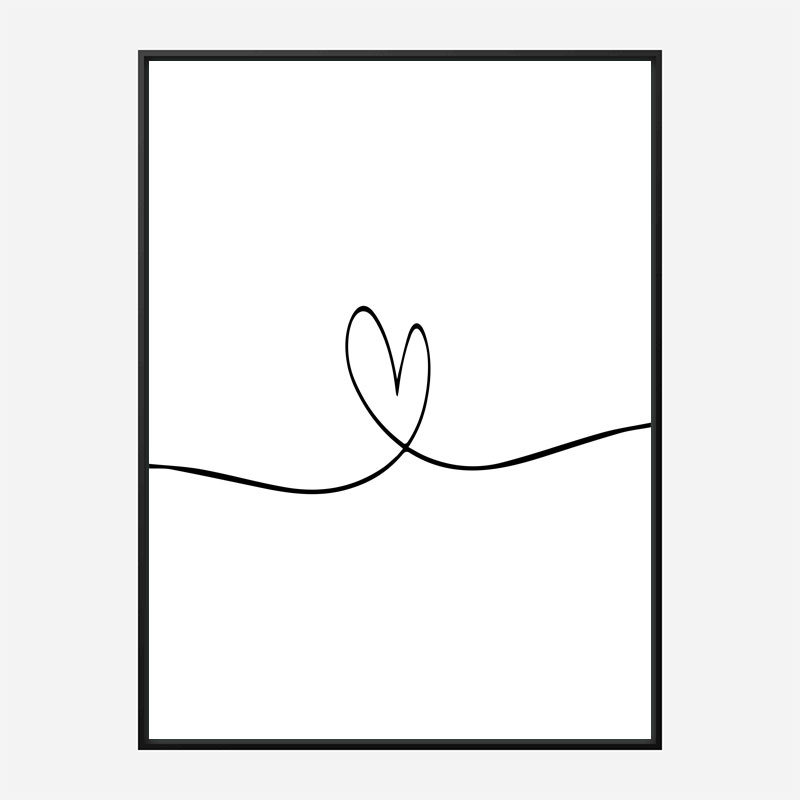 Love Heart Line Art Print