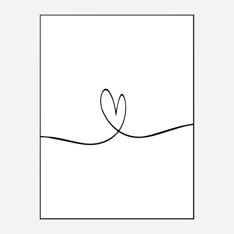 Love Heart Line Art Print