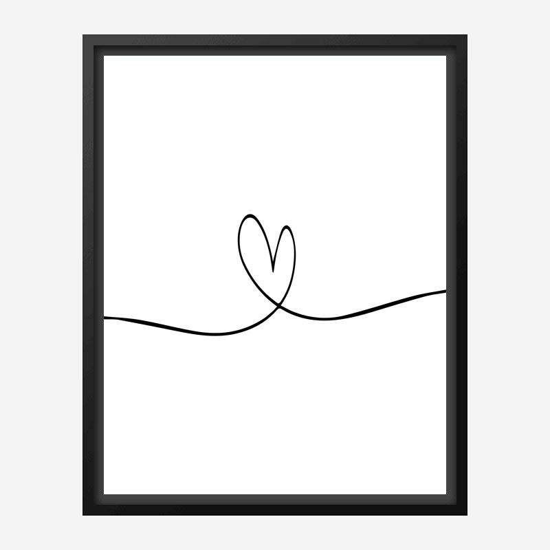 Love Heart Line Art Print