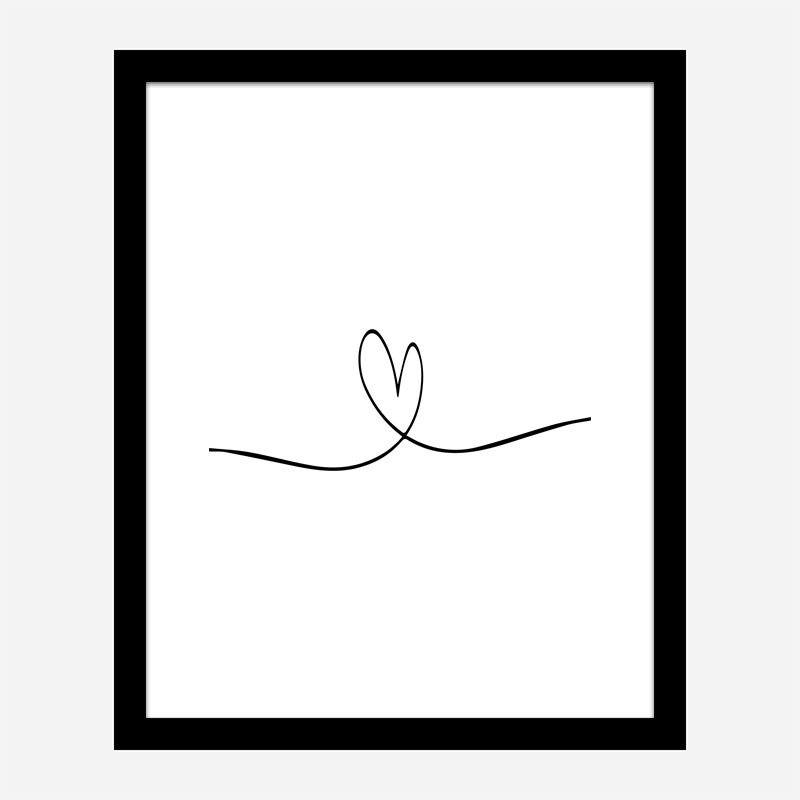 Love Heart Line Art Print