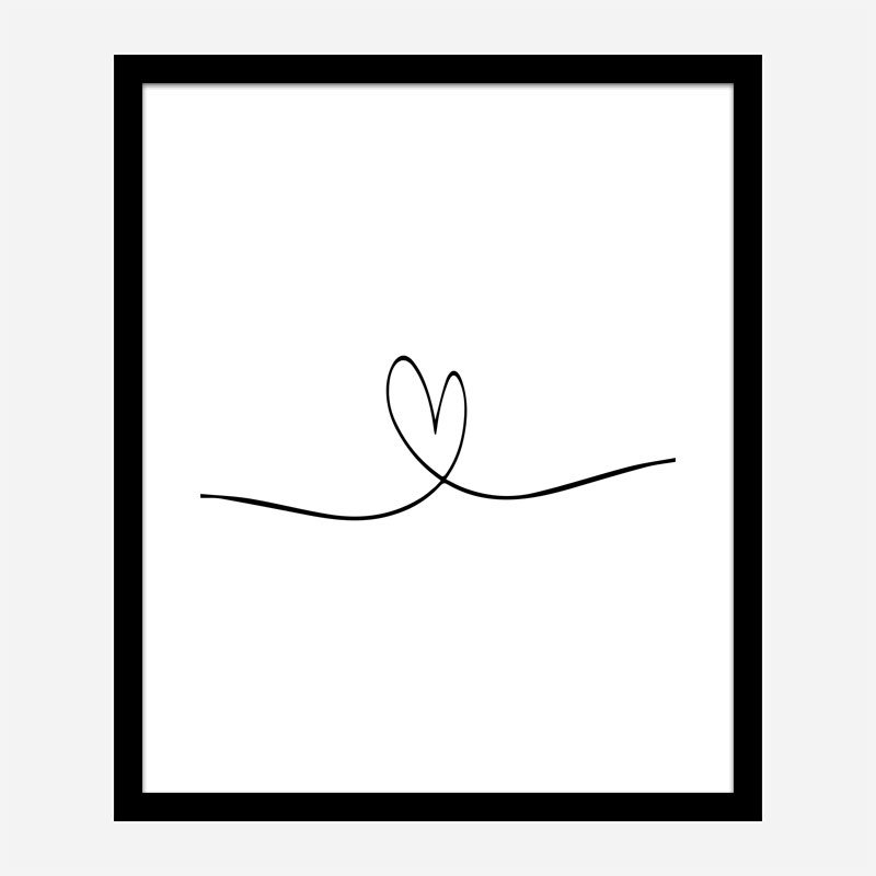 Love Heart Line Art Print