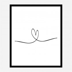 Love Heart Line Art Print