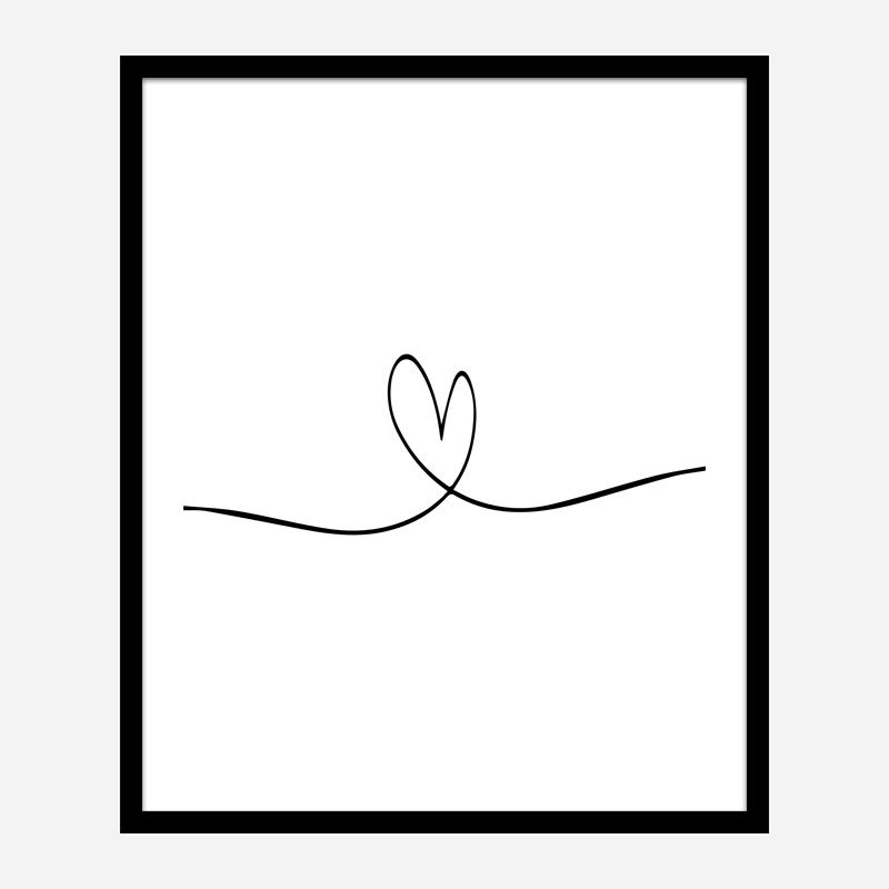 Love Heart Line Art Print