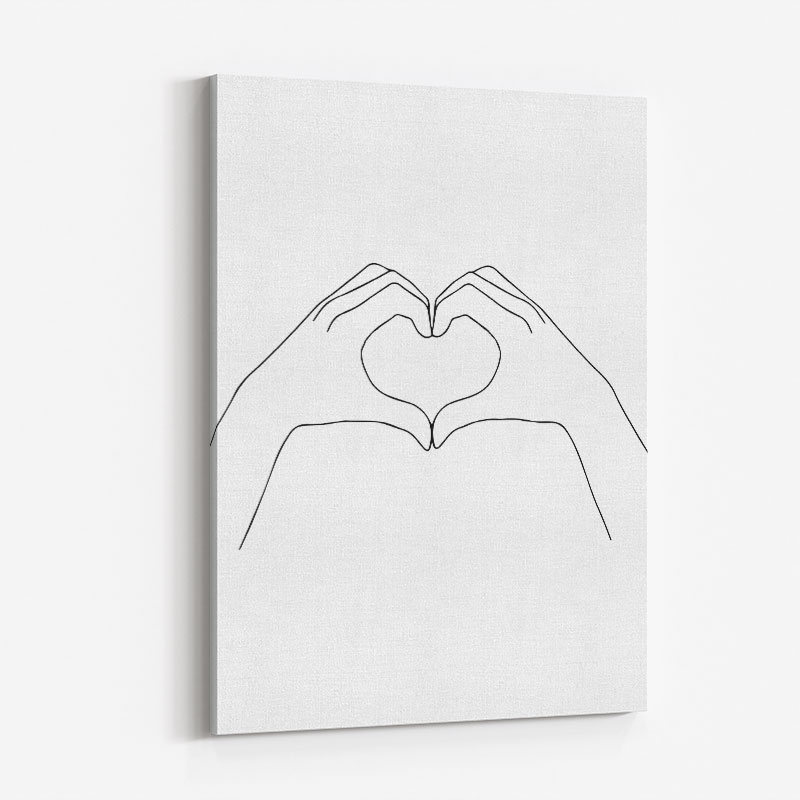 Hands Heart Line Art Print Hands Heart Line Art Print